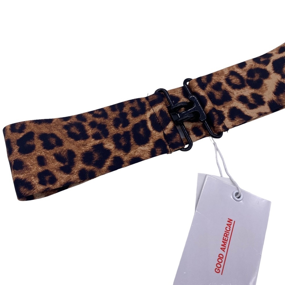 Good American swim belt leopard NWT